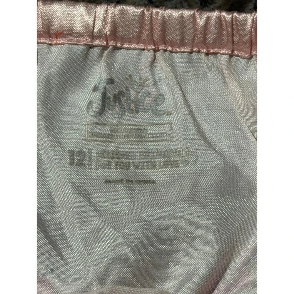 Justice Girls Pink‎ Flamingo Satin Romper Pajamas Sleepwear Size 12